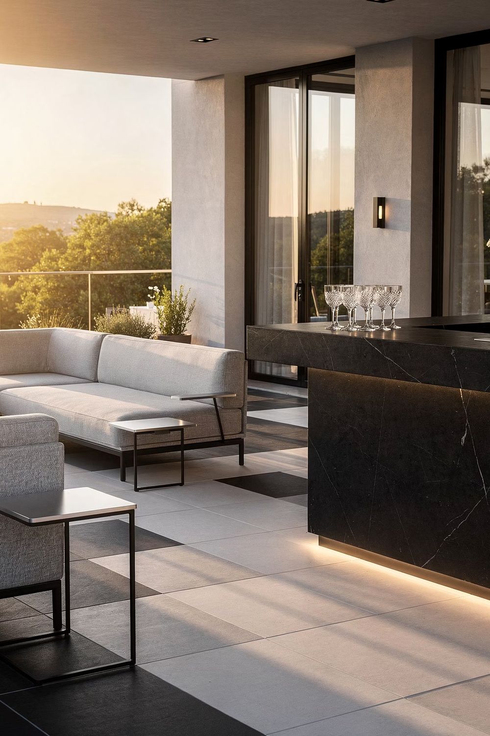 Hoteles con vistas, al caer el día